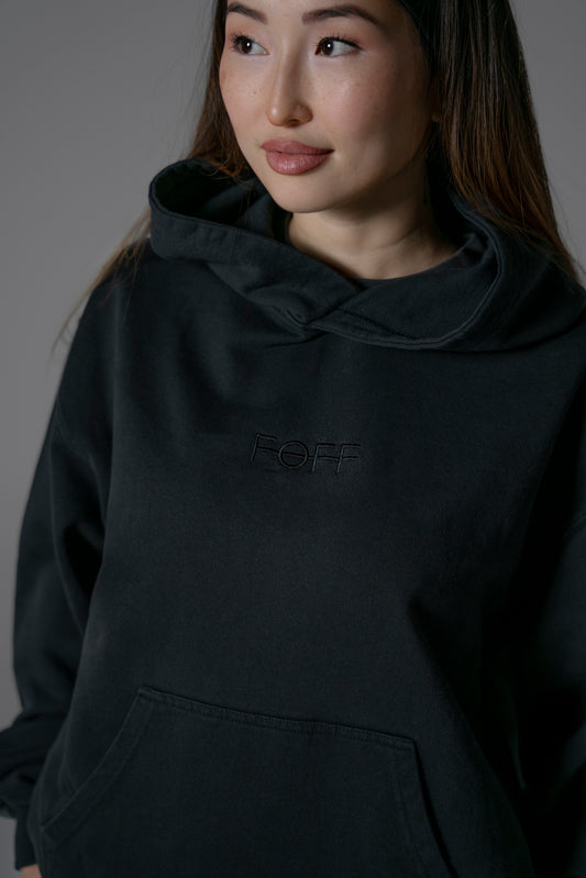 Vintage Black Oversized Hoodie