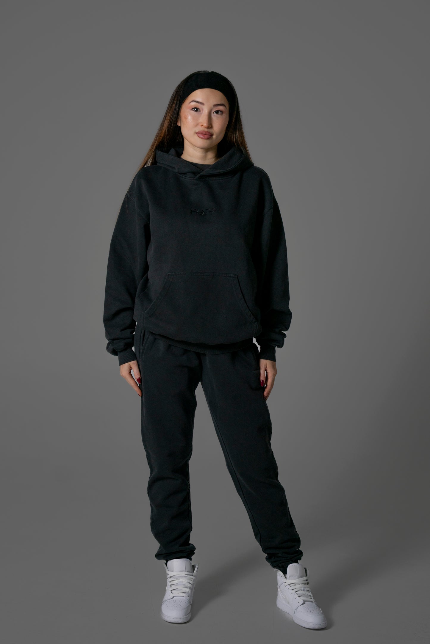 Vintage Black Oversized Hoodie